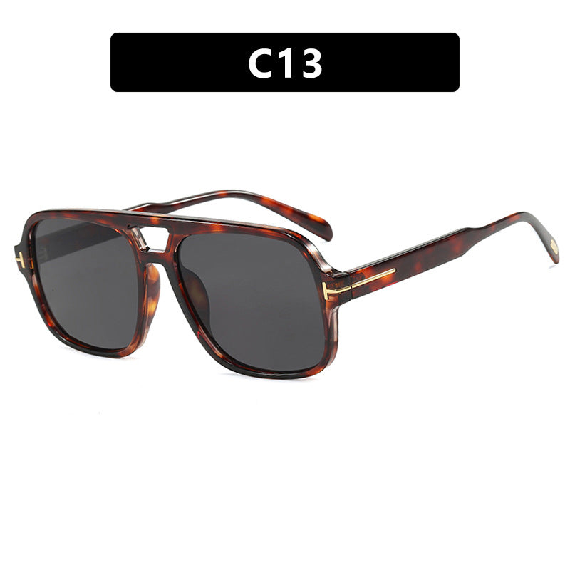 Pilot retro double beam sunglasses, new high-end sunglasses, UV resistant sunglasses, trendy