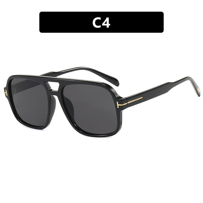 Pilot retro double beam sunglasses, new high-end sunglasses, UV resistant sunglasses, trendy